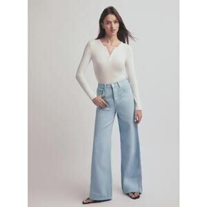 Favorite Daughter The Masha Super High Rise Wide Leg Jean Coastal Size 31